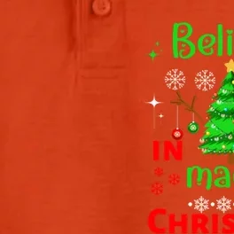 Believe In The Magic Of Christmas Funny Xmas Tree Cool Gift Dry Zone Grid Performance Polo