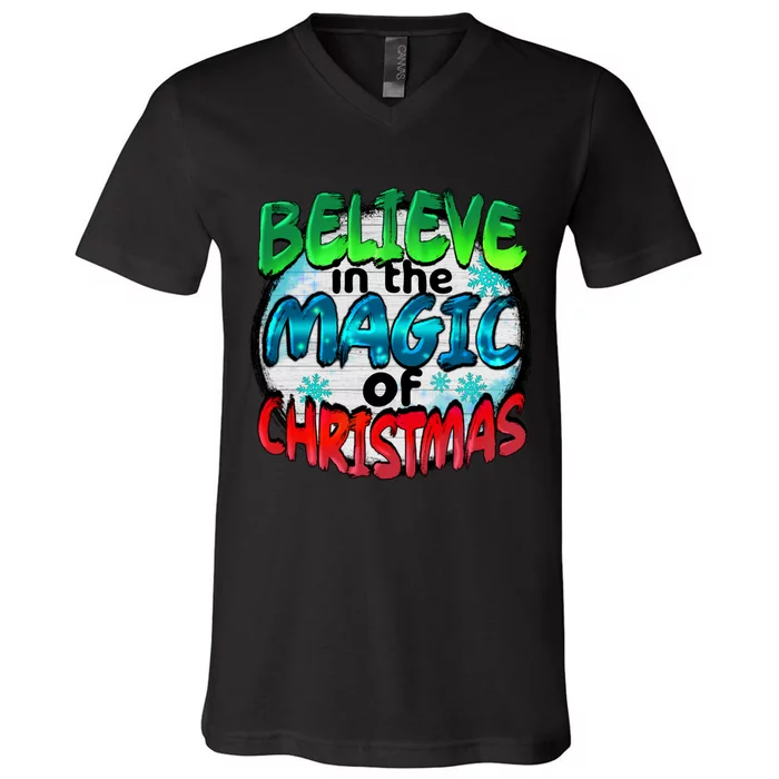 Believe In The Magic Of Christmas V-Neck T-Shirt