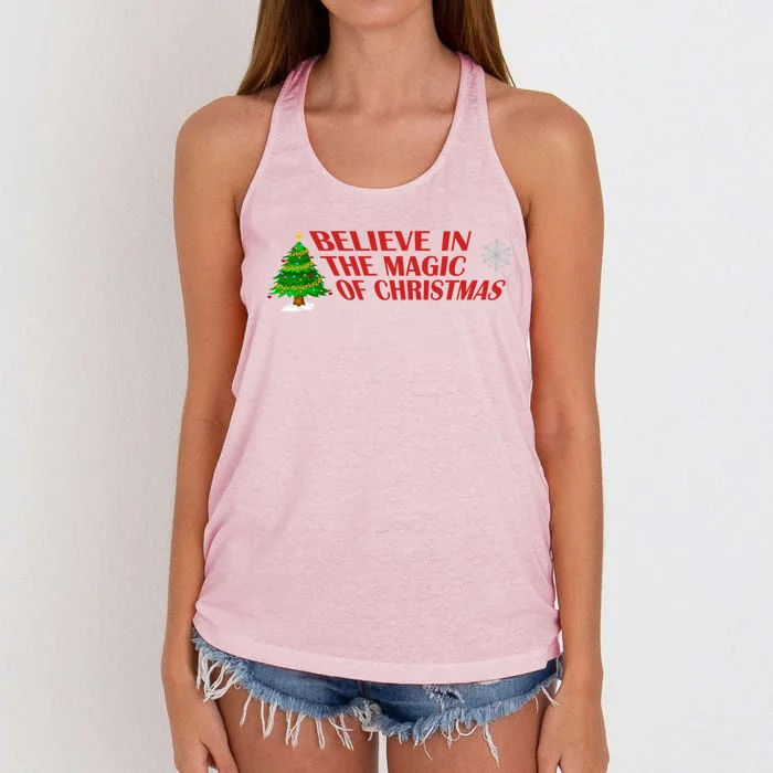 Believe In The Magic Of Christmas Gift Women's Knotted Racerback Tank