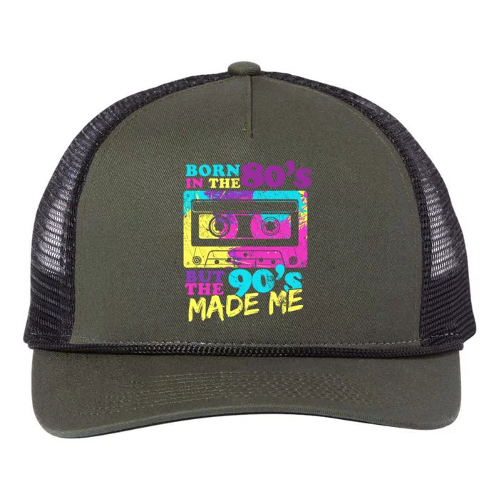 Born In The 80s But 90s Made Me Vintage Cassette Retro Rope Trucker Hat Cap