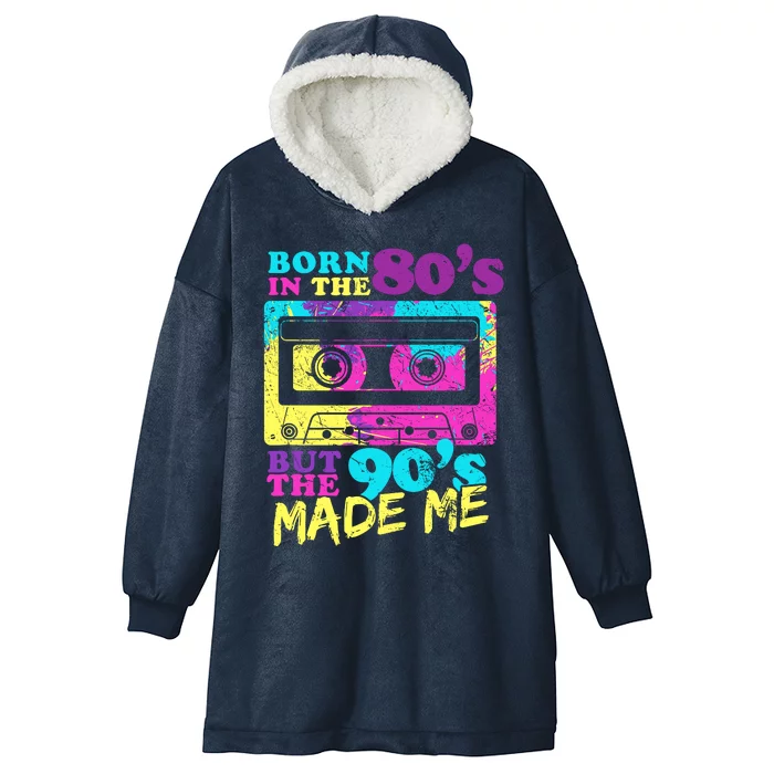 Born In The 80s But 90s Made Me Vintage Cassette Hooded Wearable Blanket