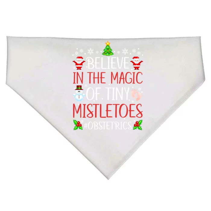 Believe In The Magic Of Tiny Mistletoes Obstetrics Christmas Gift USA-Made Doggie Bandana