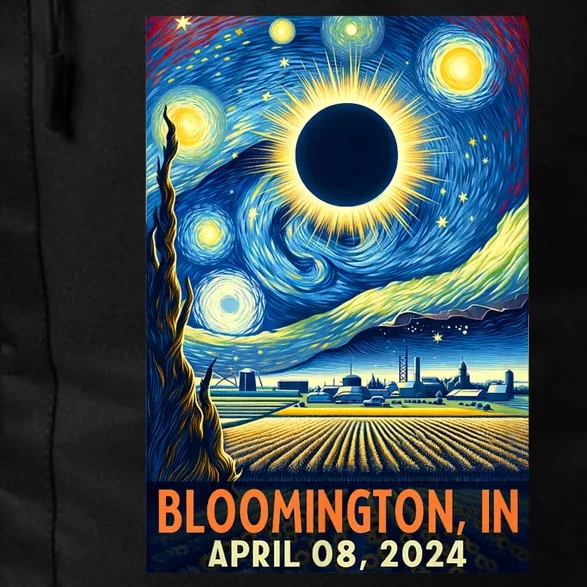 Bloomington Indiana Total Solar Eclipse 2024 Starry Night Daily Commute Backpack