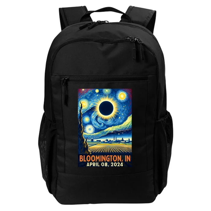 Bloomington Indiana Total Solar Eclipse 2024 Starry Night Daily Commute Backpack