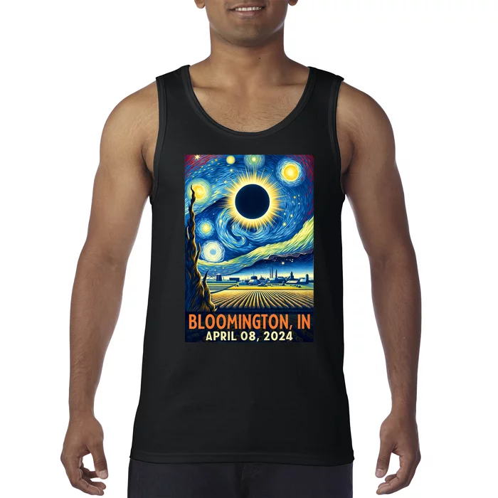 Bloomington Indiana Total Solar Eclipse 2024 Starry Night Tank Top