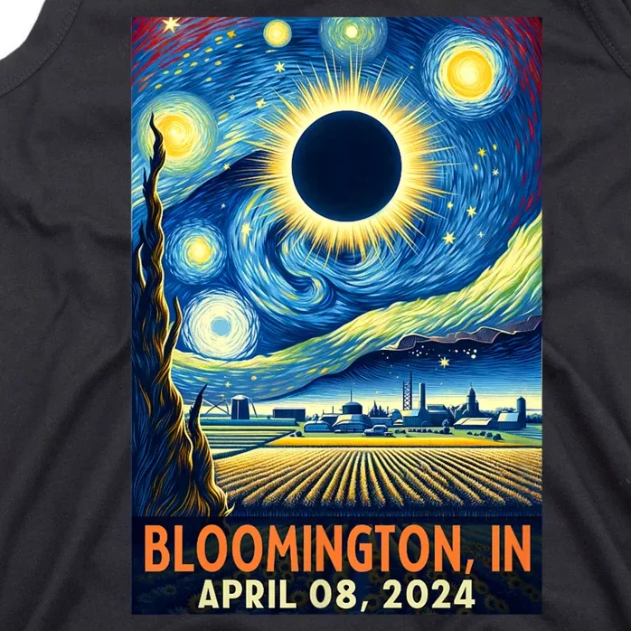 Bloomington Indiana Total Solar Eclipse 2024 Starry Night Tank Top