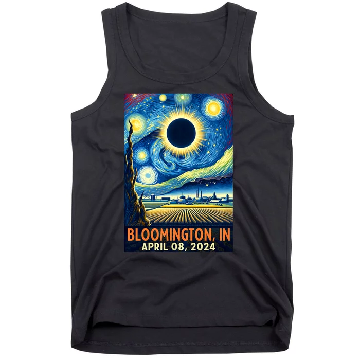 Bloomington Indiana Total Solar Eclipse 2024 Starry Night Tank Top