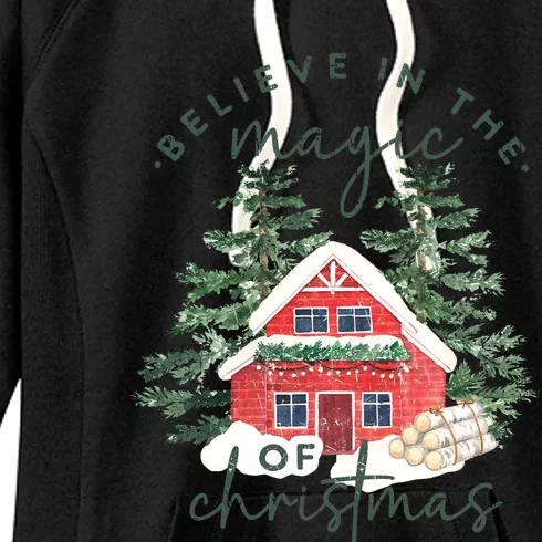 Believe In The Magic Of Christmas Holiday Season Women's Fleece Hoodie