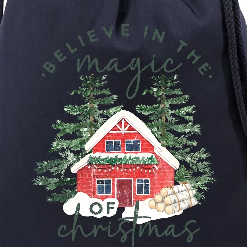 Believe In The Magic Of Christmas Holiday Season Drawstring Bag