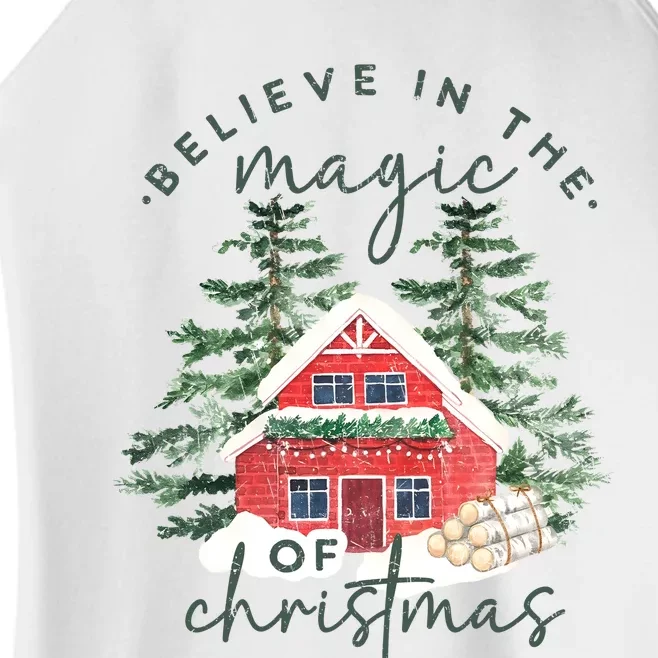 Believe In The Magic Of Christmas Holiday Season Women’s Perfect Tri Rocker Tank