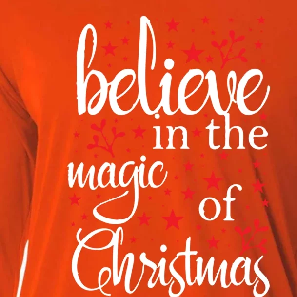 Believe In The Magic Of Christmas Xmas Funny Gift Cooling Performance Long Sleeve Crew