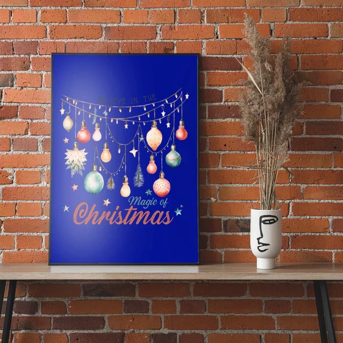 Believe In The Magic Of Christmas Vintage Lights Ornats Gift Poster