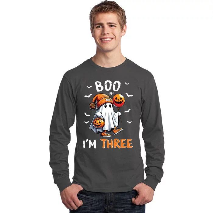 Boo IM Three Ghost 3rd Birthday Halloween Tall Long Sleeve T-Shirt