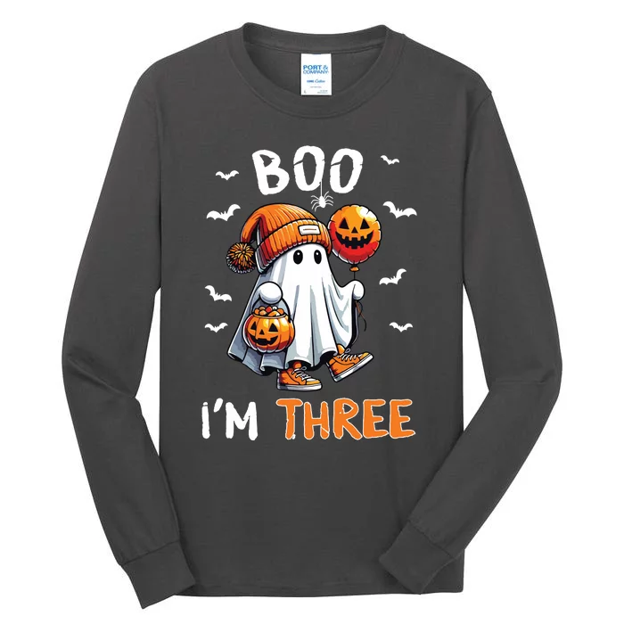 Boo IM Three Ghost 3rd Birthday Halloween Tall Long Sleeve T-Shirt