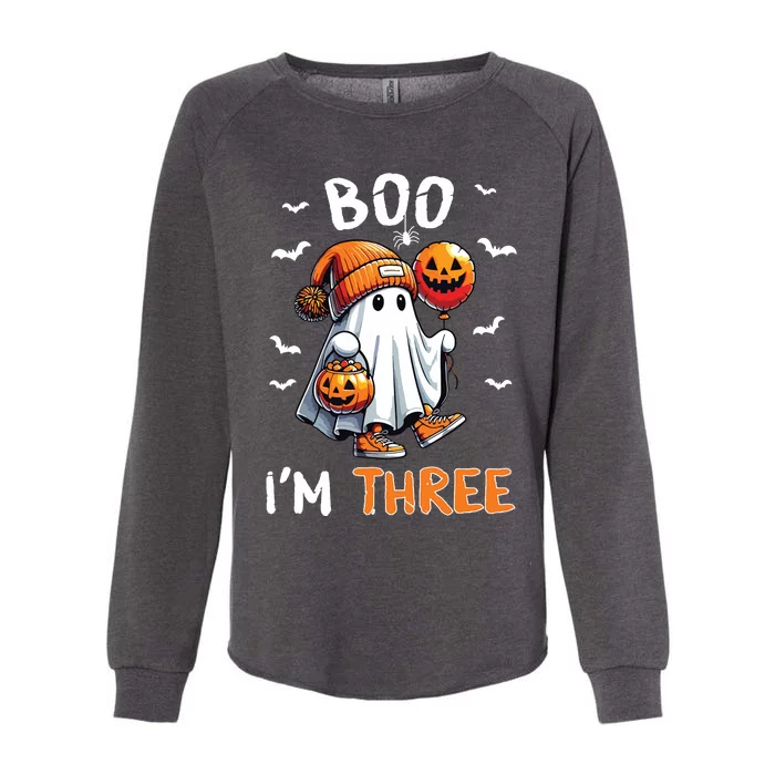 Boo IM Three Ghost 3rd Birthday Halloween Womens California Wash Sweatshirt