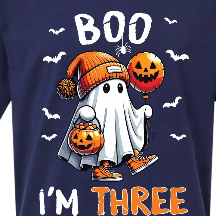 Boo IM Three Ghost 3rd Birthday Halloween Sueded Cloud Jersey T-Shirt