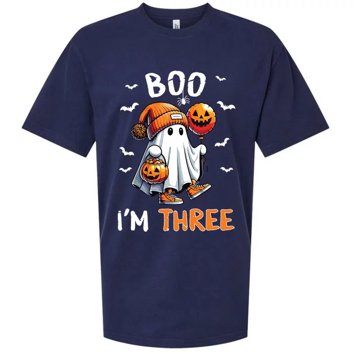 Boo IM Three Ghost 3rd Birthday Halloween Sueded Cloud Jersey T-Shirt