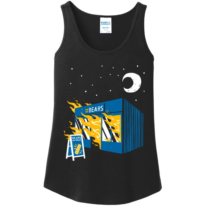 Bears In Trees Bakery On Fire Ladies Essential Tank