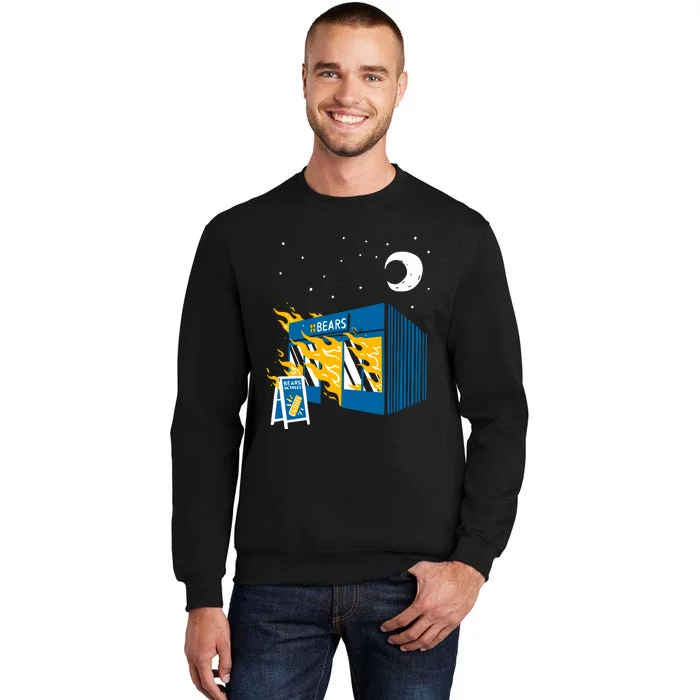 Bears In Trees Bakery On Fire Tall Sweatshirt