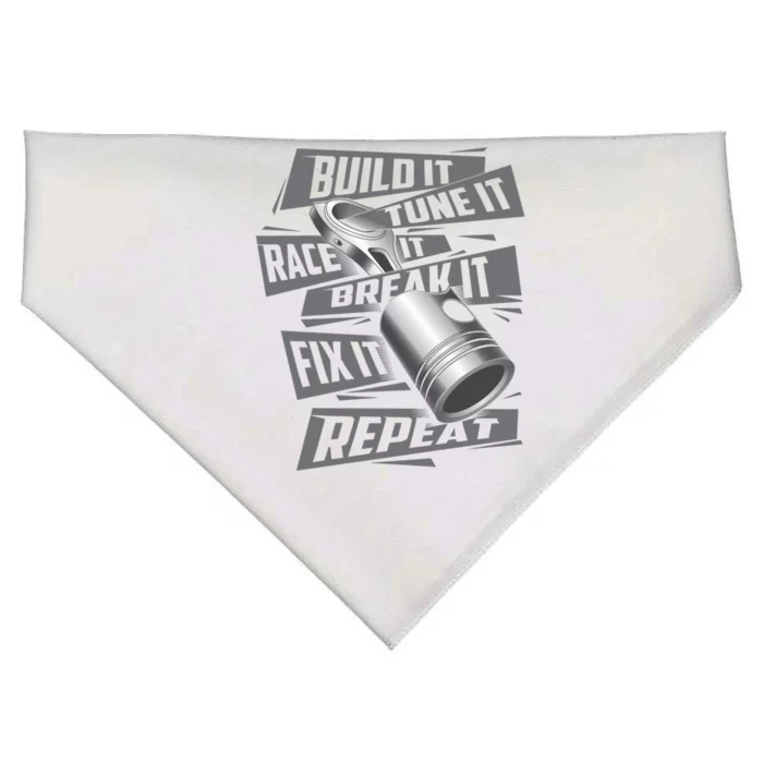 Build It Tune It Race It Break It Cool Gift Race Car Enthusiast Gift USA-Made Doggie Bandana