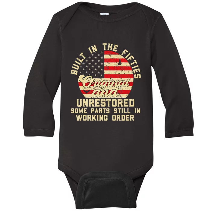 Built In The Fifties Original & Unrestored 50s Birthday Baby Long Sleeve Bodysuit