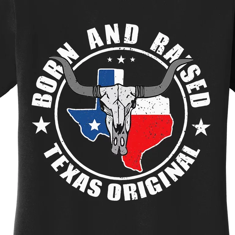 Born In Texas Longhorn Skull State Of Texas Pride Women's T-Shirt