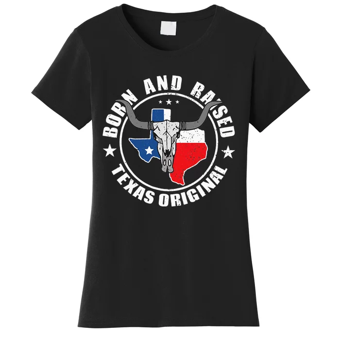 Born In Texas Longhorn Skull State Of Texas Pride Women's T-Shirt