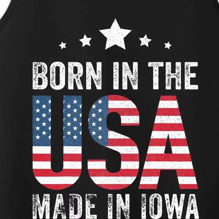 Born in the USA made and raised in Iowa Performance Tank