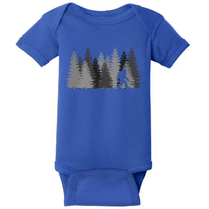 Bigfoot In The Forest Sasquatch Cute Gift Baby Bodysuit