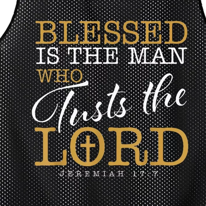 Blessed Is The Man Who Trusts The Lord Jesus Christian Bible Mesh Reversible Basketball Jersey Tank