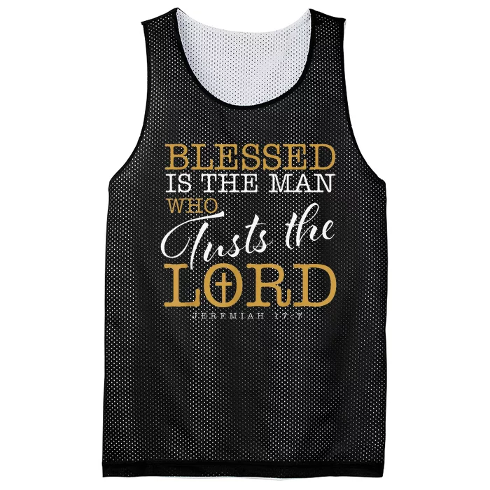 Blessed Is The Man Who Trusts The Lord Jesus Christian Bible Mesh Reversible Basketball Jersey Tank