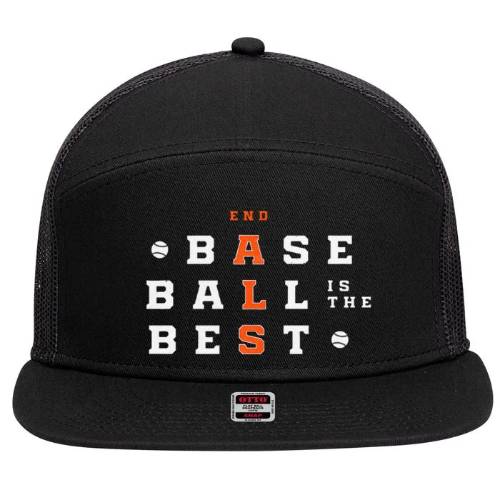 Baseball Is The Best End Als 7 Panel Mesh Trucker Snapback Hat