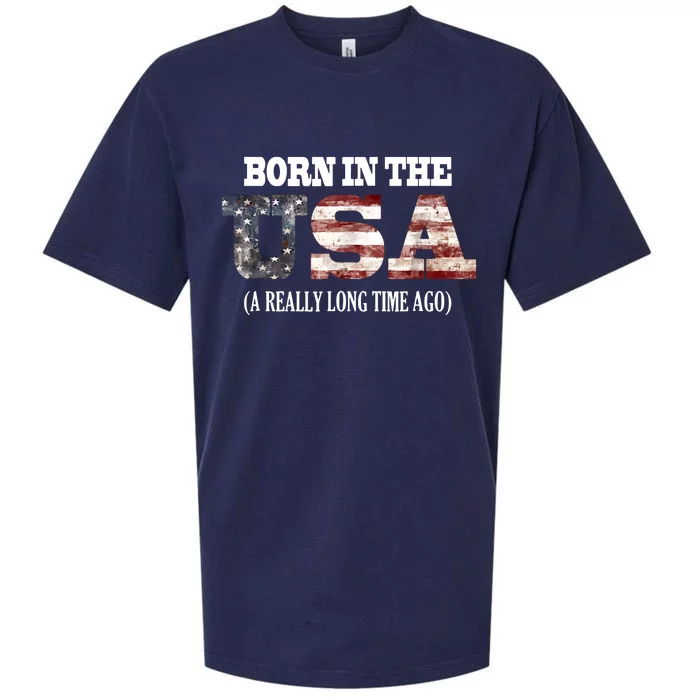 Born In The USA A Really Long Time Ago Funny Birthday Sueded Cloud Jersey T-Shirt