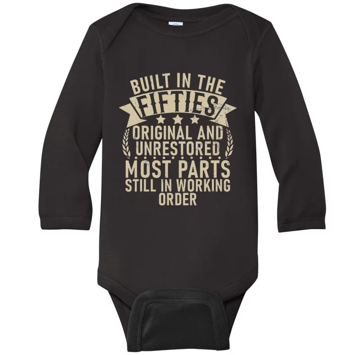 Built In The Fifties Original And Unrestored Retired Old Man Baby Long Sleeve Bodysuit