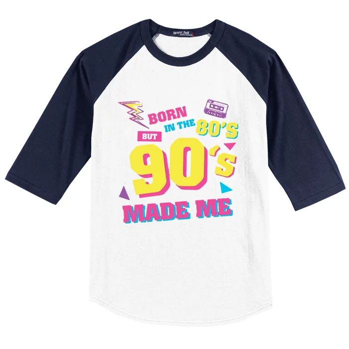 Born In The 80s But 90s Made Me Cassette Tape Baseball Sleeve Shirt