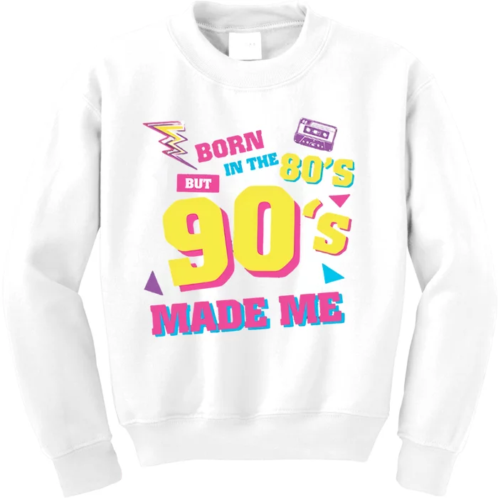 Born In The 80s But 90s Made Me Cassette Tape Kids Sweatshirt