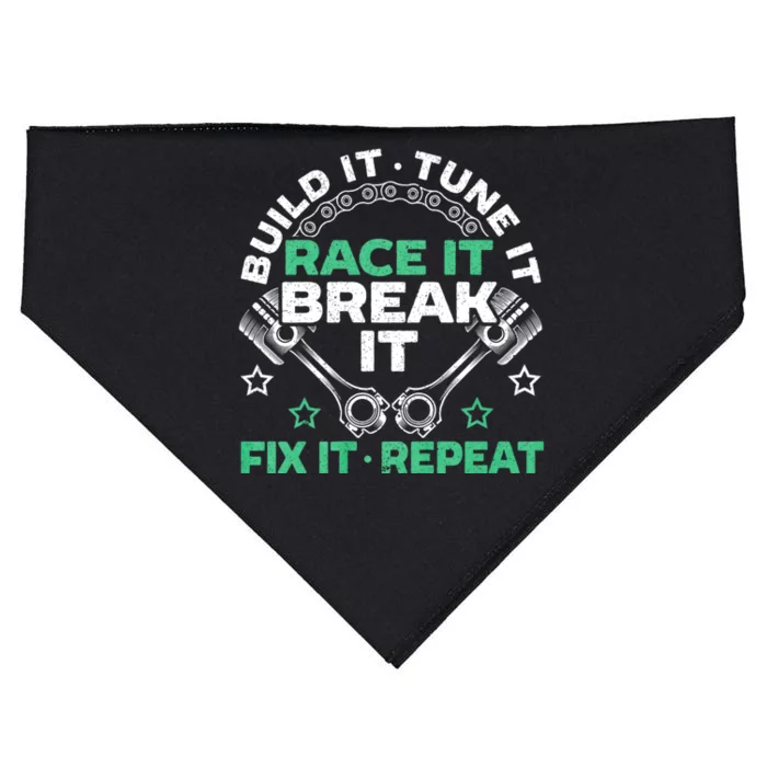 Build It Tune It Race It Break It Fix It Repeat Motorsport USA-Made Doggie Bandana