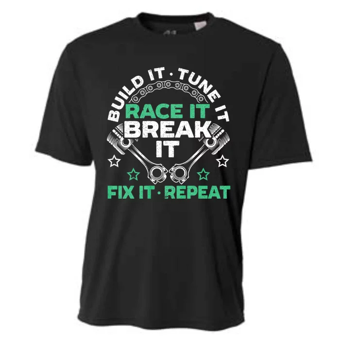 Build It Tune It Race It Break It Fix It Repeat Motorsport Cooling Performance Crew T-Shirt