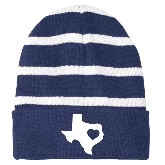 Born In Texas Home Striped Beanie with Solid Band