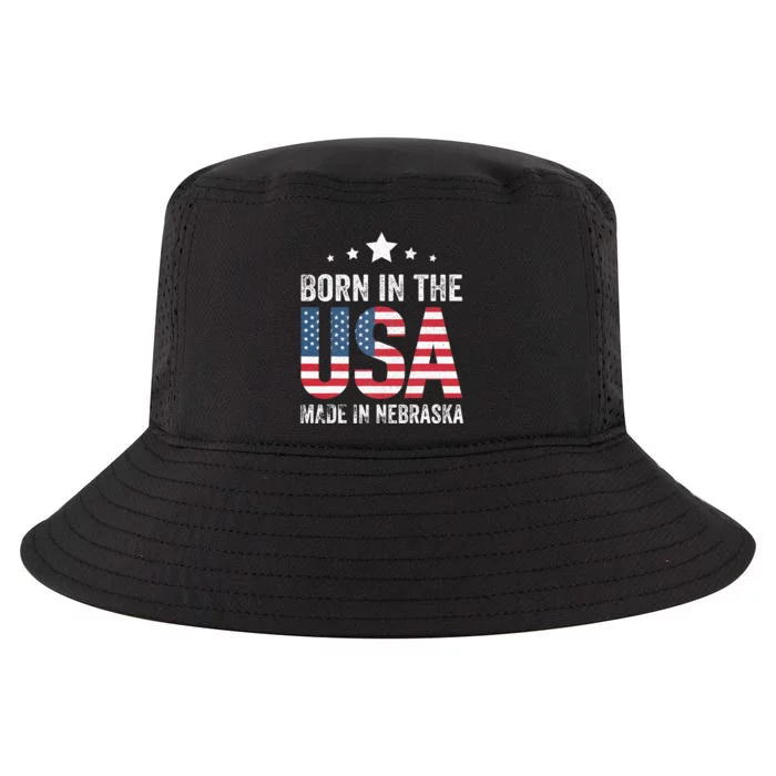 Born in the USA made and raised in Nebraska Cool Comfort Performance Bucket Hat