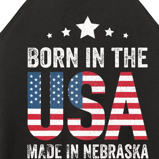 Born in the USA made and raised in Nebraska Women’s Perfect Tri Rocker Tank