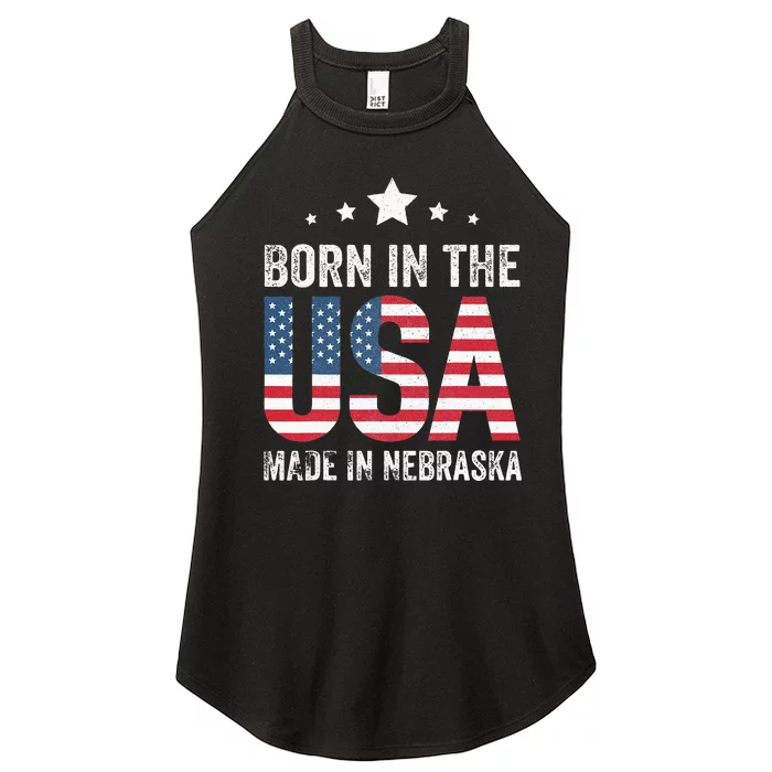 Born in the USA made and raised in Nebraska Women’s Perfect Tri Rocker Tank