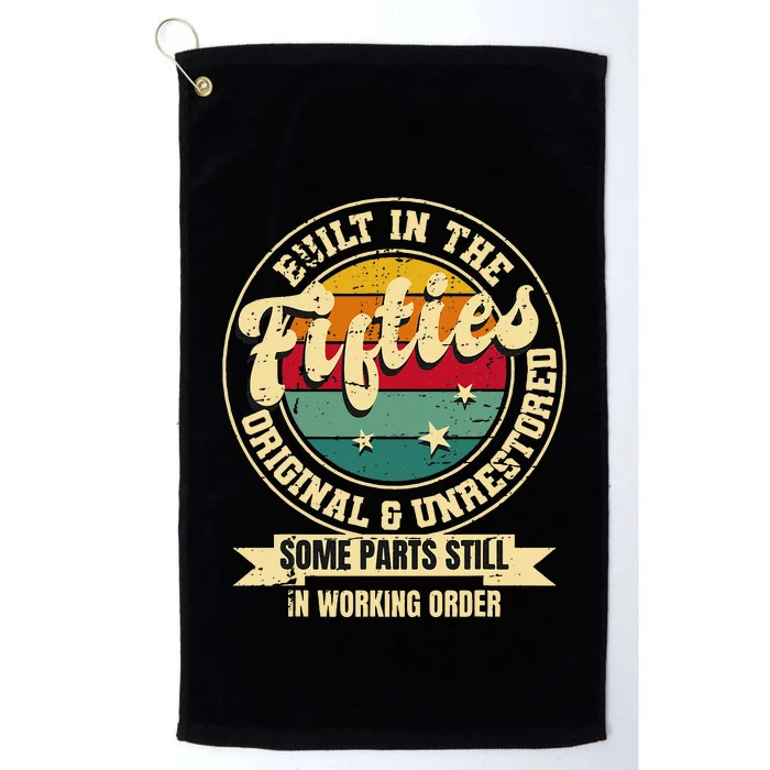 Built In The Fifties Original Unrestored 50th Birthday Men Platinum Collection Golf Towel