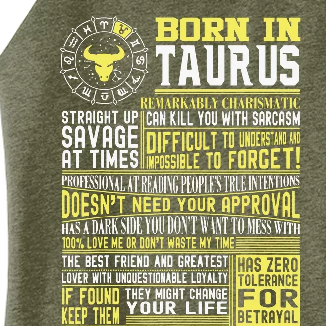 Born In Taurus Facts For Men Nd Women Women’s Perfect Tri Rocker Tank