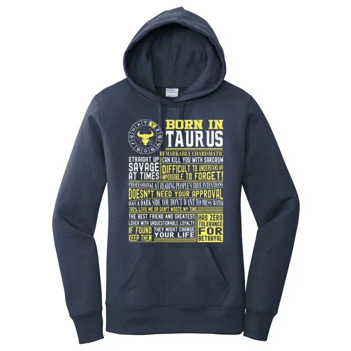 Born In Taurus Facts For Men Nd Women Women's Pullover Hoodie