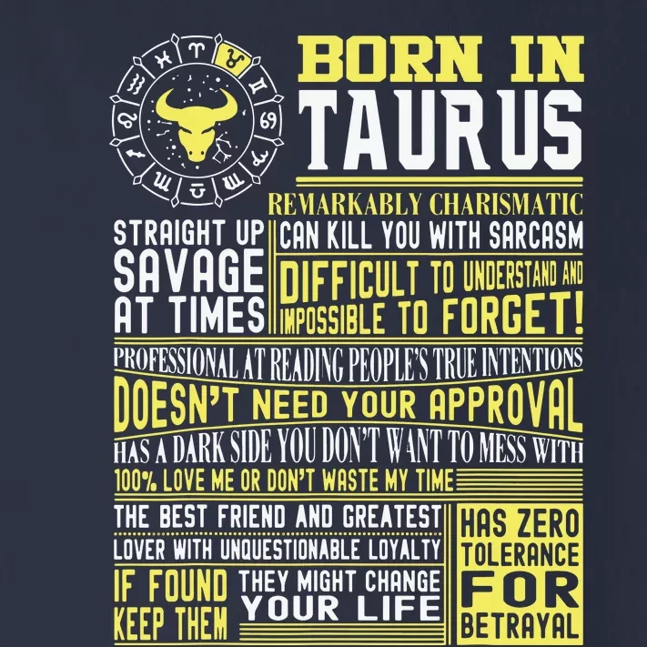 Born In Taurus Facts For Men Nd Women Toddler Long Sleeve Shirt