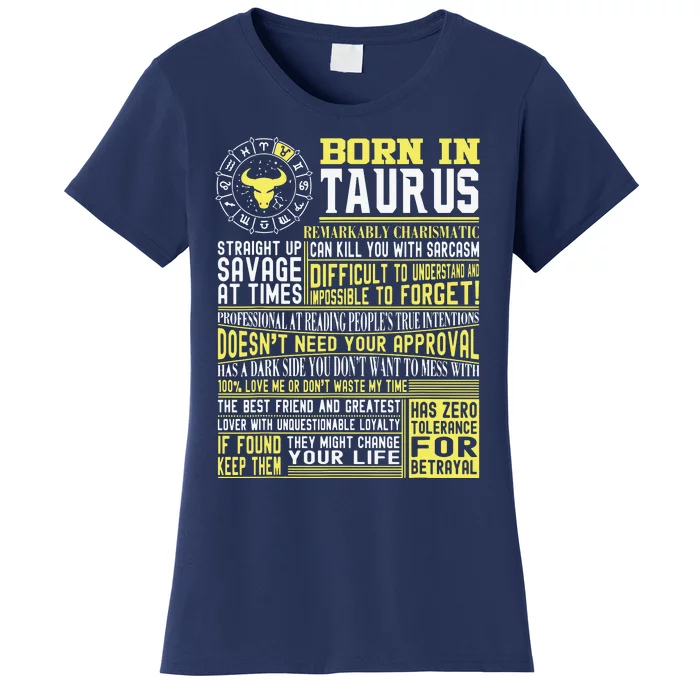 Born In Taurus Facts For Men Nd Women Women's T-Shirt