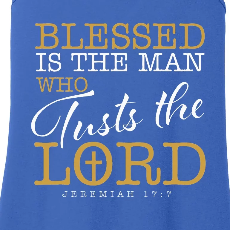 Blessed Is The Man Who Trusts The Lord Jesus Christian Bible Ladies Essential Tank