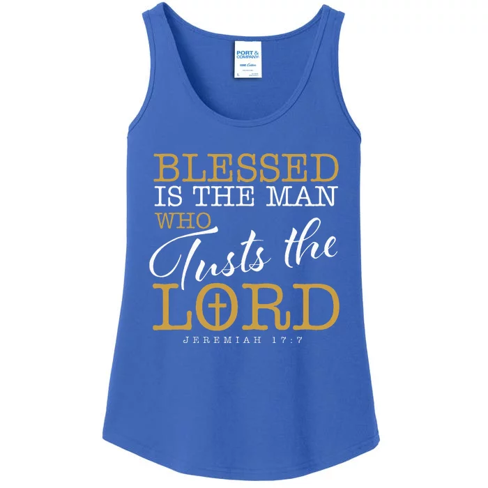 Blessed Is The Man Who Trusts The Lord Jesus Christian Bible Ladies Essential Tank