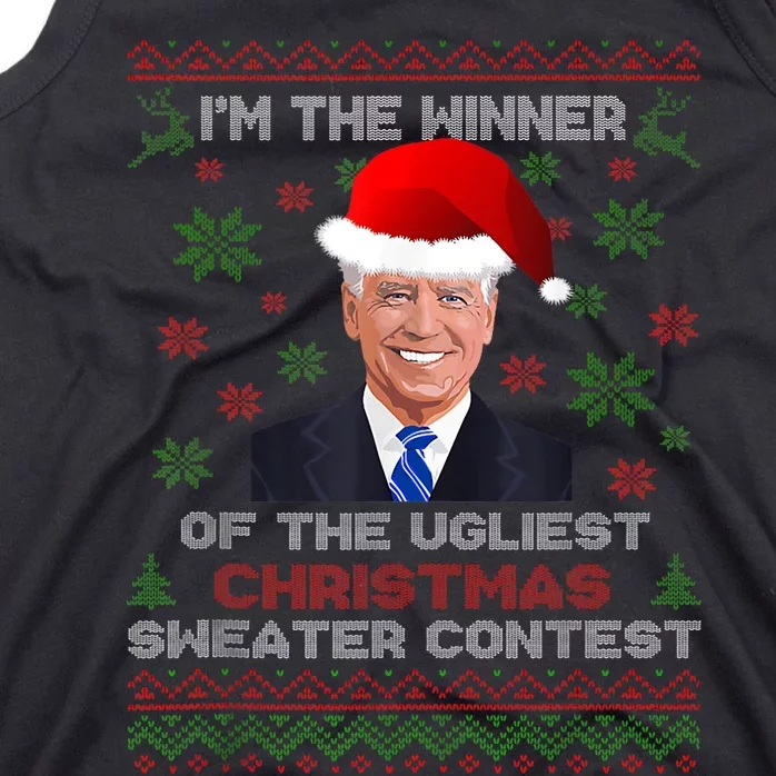 Biden Im The Winner Of The Ugliest Christmas Sweater Contest Tank Top